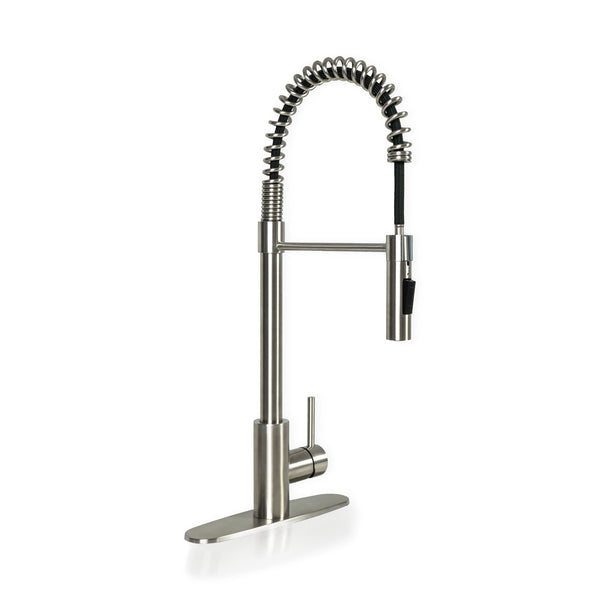 MSI 1-Handle Pull-Down Sprayer Kitchen Faucet in Brushed Nickel (8401-804) | MSI Item FAU-K1HBN8401-804