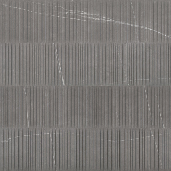 Bedrosians Nomade 24"x48" Parallelo Deco Matte Porcelain Tile in Argent | Item Code 100000180