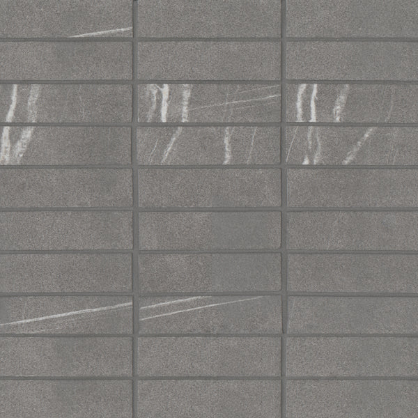 Bedrosians Nomade 1"x4" Matte Porcelain Straight Set Mosaic Tile in Argent | Item Code 100000189