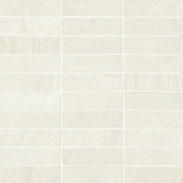 Bedrosians Purestone 1"x4" Matte Porcelain Mosaic Tile in Bianco | Item Code 100000244
