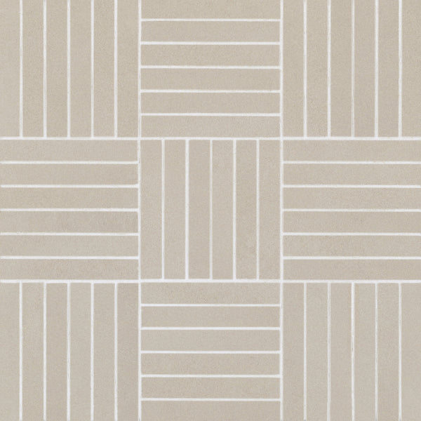 Bedrosians Sahara .5" x 4" Matte Crosshatch Porcelain Mosaic Tile in Grey | Item Code 100001048