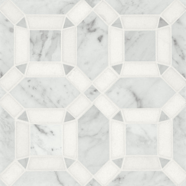 Bedrosians Matisse Mosaic 1 Marble Blend in White Carrara & Thassos | Item Code 100001357