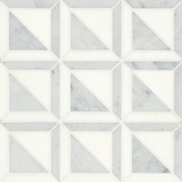 Bedrosians Matisse Mosaic 3 Marble Blend in White Carrara & Thassos | Item Code 100001373