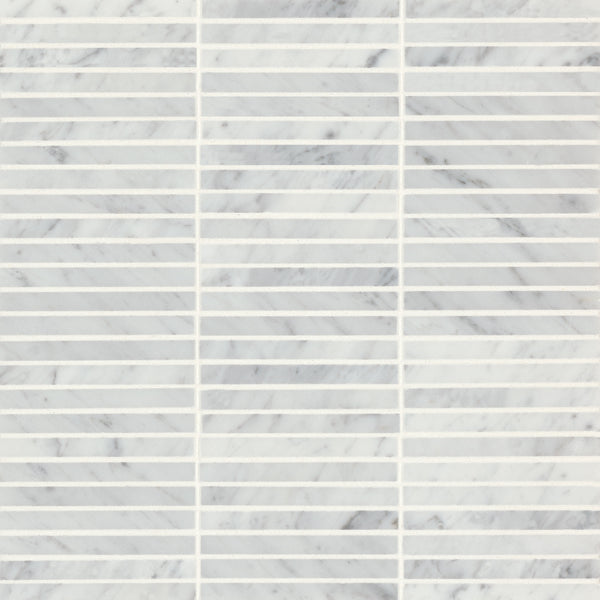 Bedrosians Monet Honed Marble Mosaic 3 Tile in White Carrara | Item Code 100001403
