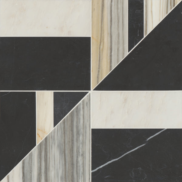 Bedrosians Modni Lennox Honed Marble Mosaic Tile in Warm Blend | Item Code 100001706
