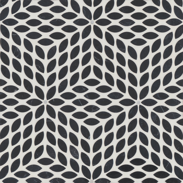 Bedrosians Celeste Honed Marble Blend Mosaic Tile in Nero Marquina & Calacatta Losanna | Item Code 100001713