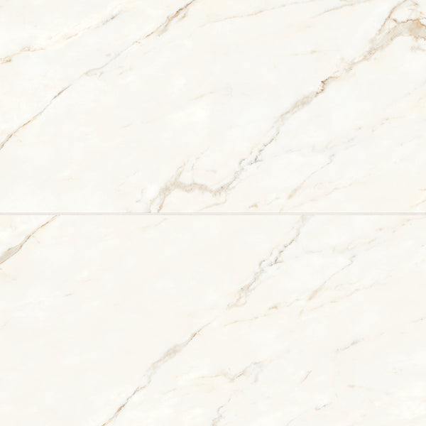 Bedrosians Magnifica Era 24" x 48" - 8mm Honed Porcelain Tile in Calacatta Oro | Item Code 100002293