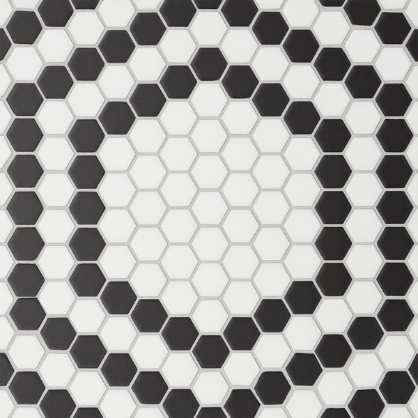 Bedrosians Le Cafe 1" x 1" Matte Porcelain Mosaic Tile - Deco Design 4 | Item Code 100002432