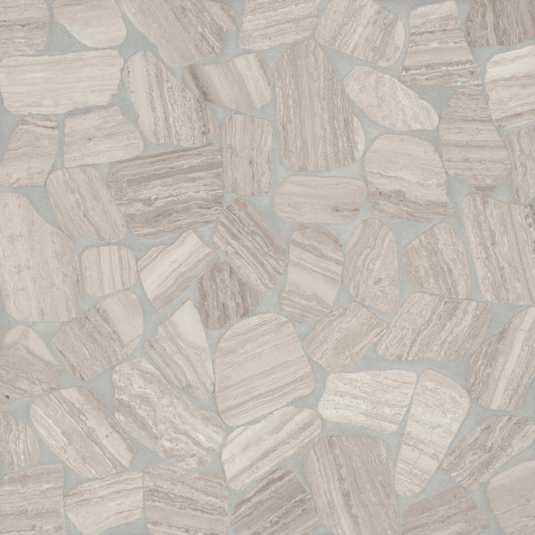 Bedrosians Waterbrook Medium Sliced Pebble Mosaic in Ashen Grey | Item Code 100003091