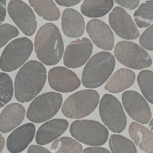 Bedrosians Waterbrook Jumbo Sliced Pebble Mosaic in Dark Grey | Item Code 100003097