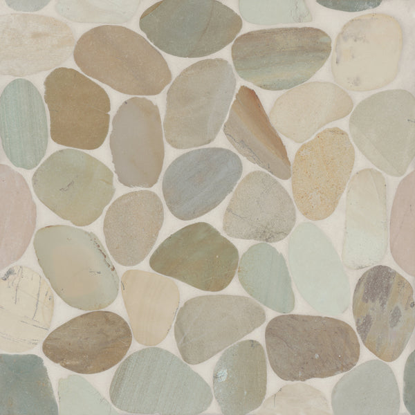 Bedrosians Waterbrook Jumbo Sliced Pebble Mosaic in Golden | Item Code 100003101