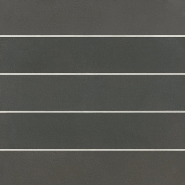 Bedrosians Celine 2.5" x 12" Matte Porcelain Floor & Wall Tile in Black | Item Code 100003124