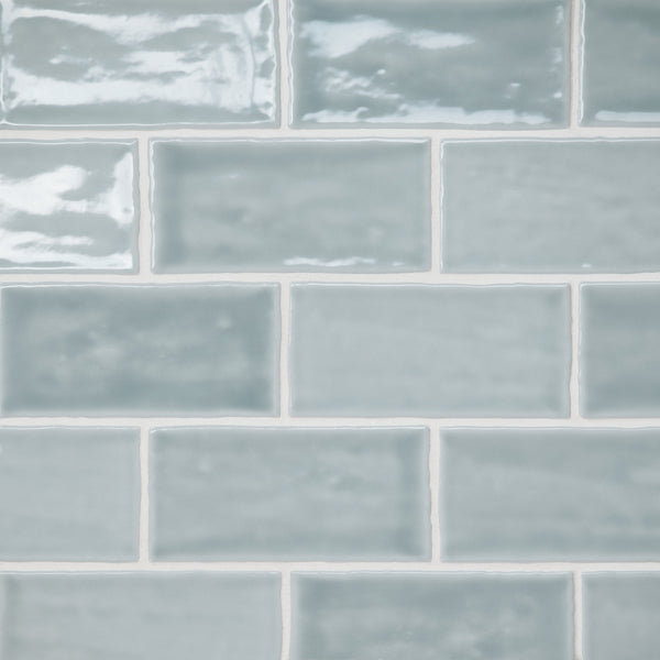 Bedrosians Marin 2.5" x 5" Ceramic Wall Tile in Misty Blue | Item Code 100003153