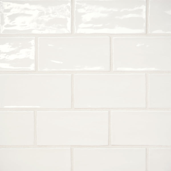 Bedrosians Marin 2.5" x 5" Ceramic Wall Tile in Pearl White | Item Code 100003160