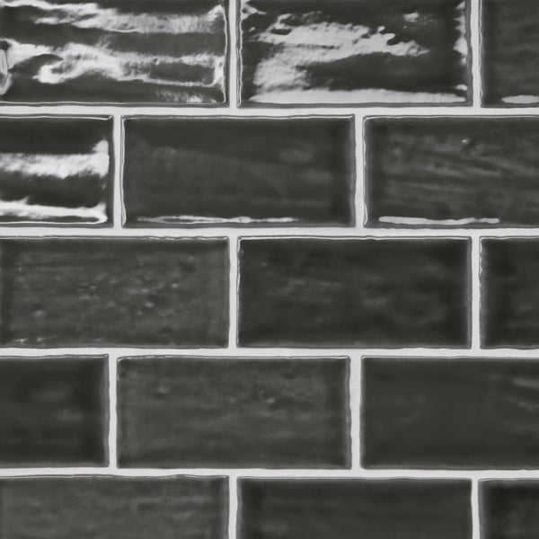 Bedrosians Marin 2.5" x 5" Ceramic Wall Tile in Black Sea | Item Code 100003161