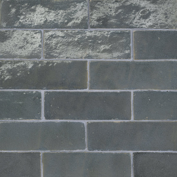 Bedrosians Zagora 2" x 6" Glossy Zellige Field Tile in Charcoal | Item Code 100003212
