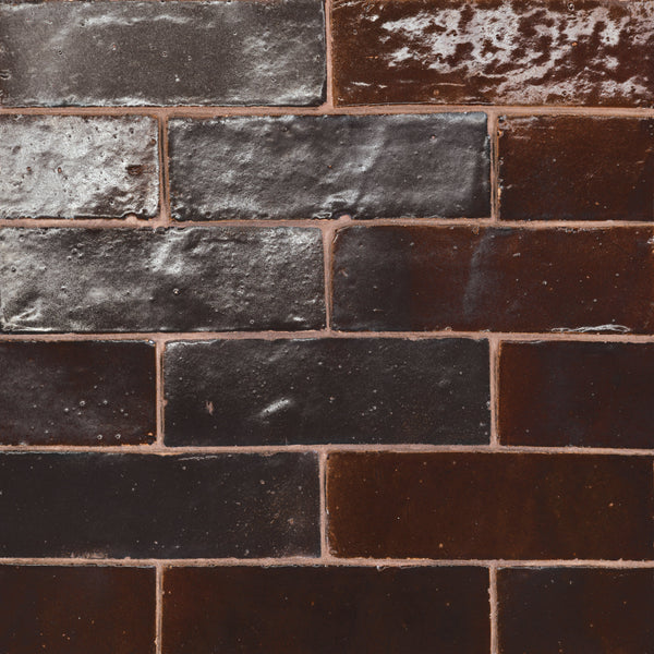 Bedrosians Zagora 2" x 6" Glossy Zellige Field Tile in Maroon | Item Code 100003214
