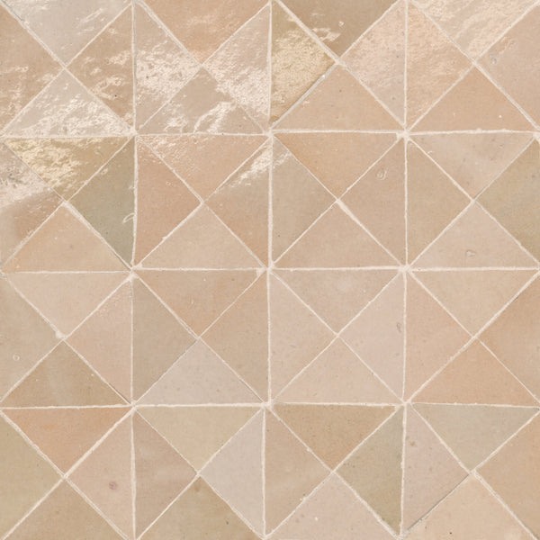 Bedrosians Zagora Triangle Glossy Zellige Mosaic Tile in Ivoire | Item Code 100003274
