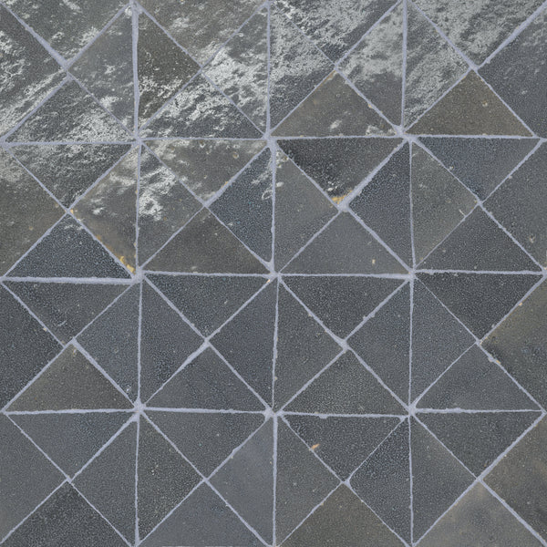 Bedrosians Zagora Triangle Glossy Zellige Mosaic Tile in Charcoal | Item Code 100003282