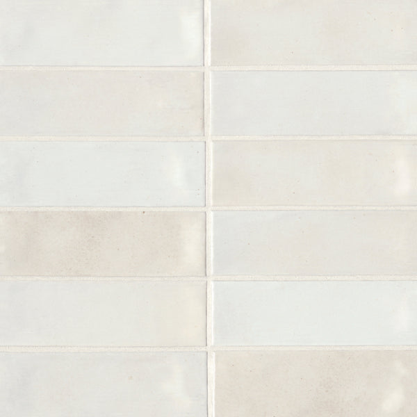 Bedrosians Celine 2" x 6" Glossy Porcelain Floor & Wall Tile in White | Item Code 100003430