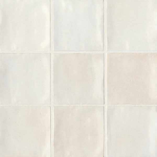 Bedrosians Celine 4" x 4" Glossy Porcelain Floor & Wall Tile in White | Item Code 100003432