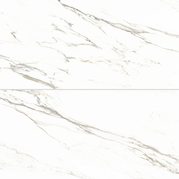 Bedrosians Prati 24" x 48" Polished Porcelain Field Tile in Calacatta Borghini Warm | Item Code 100003514