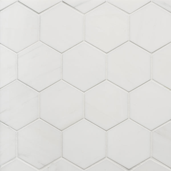 Bedrosians Dolomite 3" Honed Hexagon Marble Mosaic | Item Code 100003584