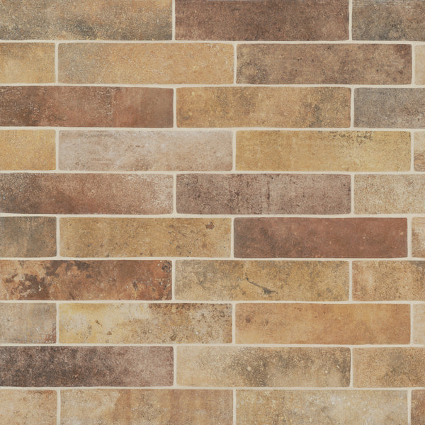 Bedrosians Montana 2.25" x 10" Matte Brick-Look Porcelain Field Tile in Yellowstone | Item Code 100004011