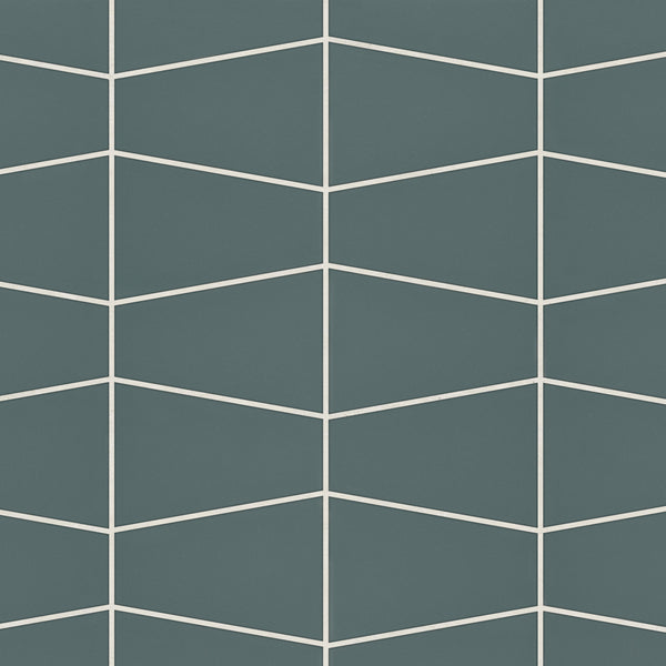 Bedrosians Marin Trapezoid Matte Porcelain Mosaic in Ocean Teal | Item Code 100004043