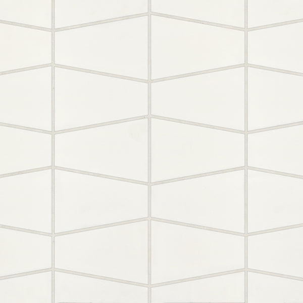 Bedrosians Marin Trapezoid Matte Porcelain Mosaic in Pearl White | Item Code 100004048