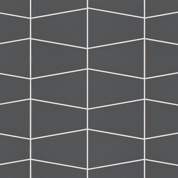 Bedrosians Marin Trapezoid Matte Porcelain Mosaic in Black Sea | Item Code 100004049