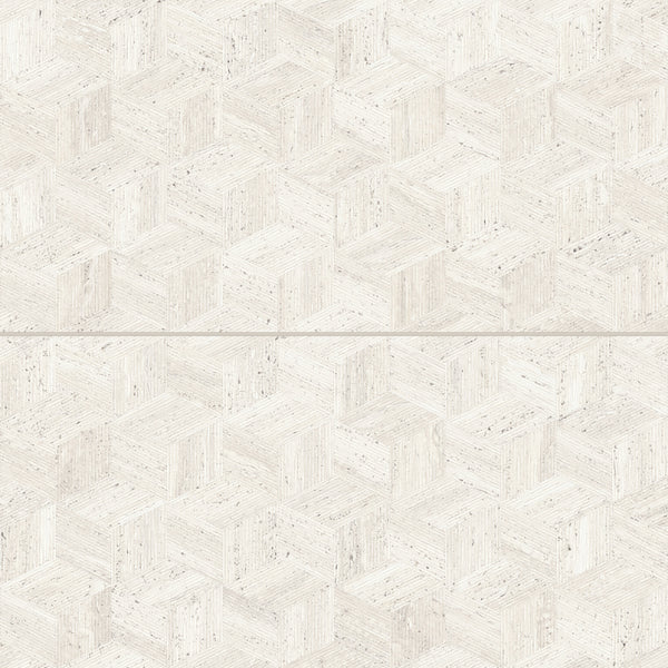 Bedrosians Sensi Roma 24" x 48" Satin Porcelain Cube Deco in White | Item Code 100005397