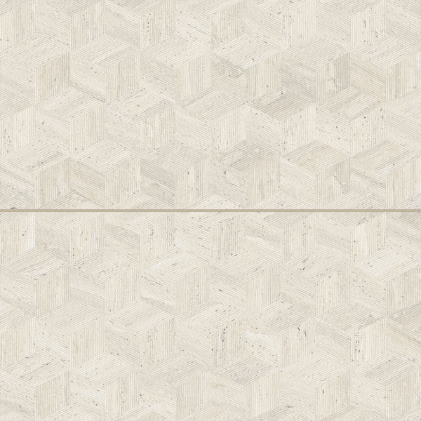 Bedrosians Sensi Roma 24" x 48" Satin Porcelain Cube Deco in Ivory | Item Code 100005398