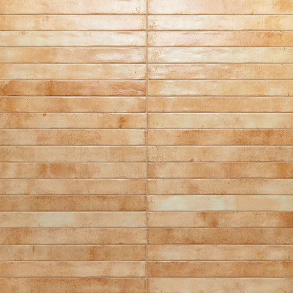 Bedrosians Chroma 2" x 18" Glossy Porcelain Field Tile in Beige | Item Code 100005922