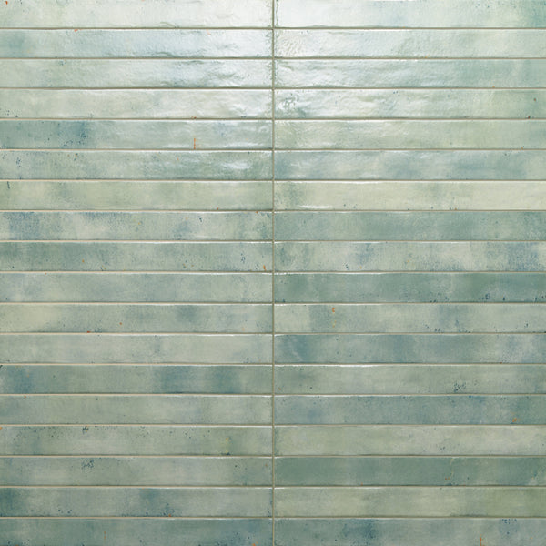 Bedrosians Chroma 2" x 18" Glossy Porcelain Field Tile in Aquamarine | Item Code 100005923