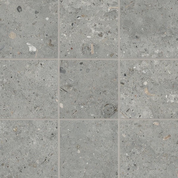 Bedrosians Poetry Stone 4" x 4" Matte Porcelain Mosaic in Grey | Item Code 100005975