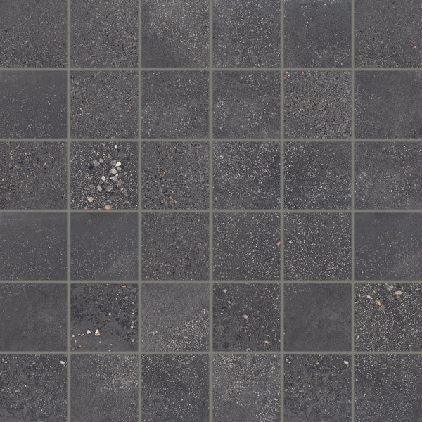 Bedrosians Area 51 2" x 2" Square Matte Porcelain Mosaic in Black | Item Code 100006317