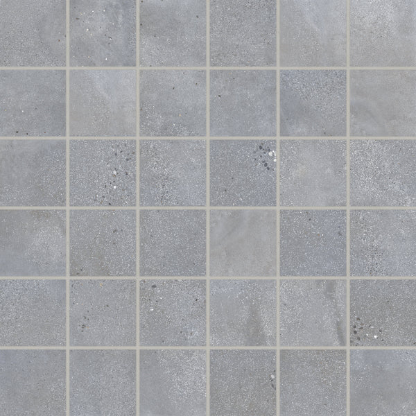 Bedrosians Area 51 2" x 2" Square Matte Porcelain Mosaic in Steel | Item Code 100006319