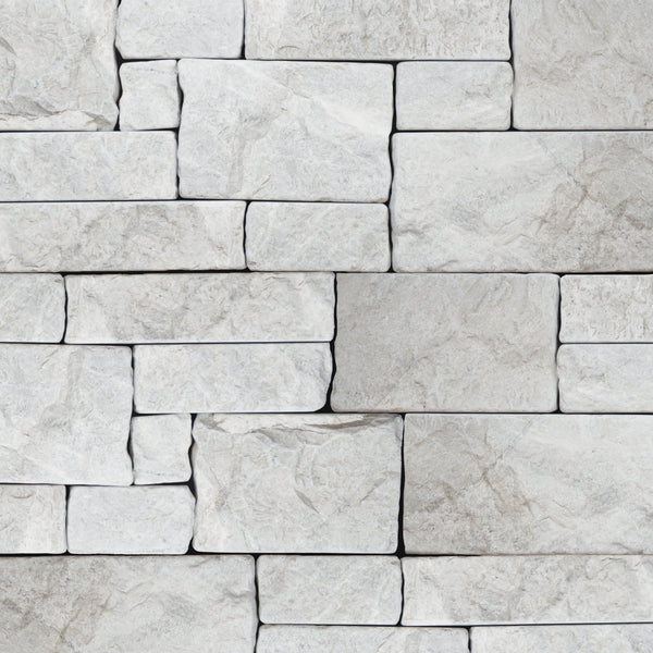 Bedrosians Tumbled Ledger 8" x 22" Marble Wired Mesh in Taupe | Item Code 100006898