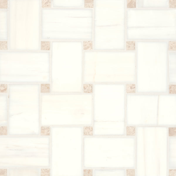 Bedrosians Jumbo Basketweave Honed Marble in Dolomite with White Sand | Item Code 100007367