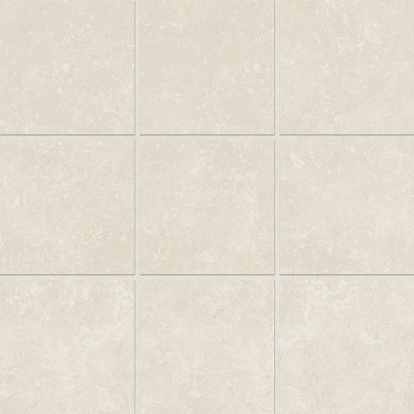 Bedrosians Bluerun 4" x 4" Matte Porcelain Mosaic Sheet in Antique White | Item Code 100008041