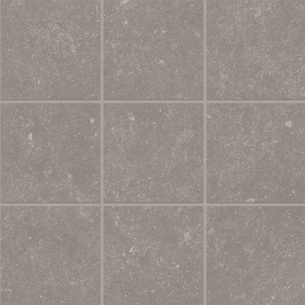 Bedrosians Bluerun 4" x 4" Matte Porcelain Mosaic Sheet in Atlas Gray | Item Code 100008043