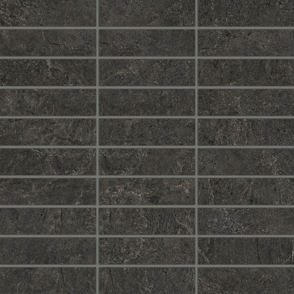 Bedrosians Farmhouse Living 1" x 4" Matte Porcelain Straight Set Mosaic in Slate | Item Code 100008063
