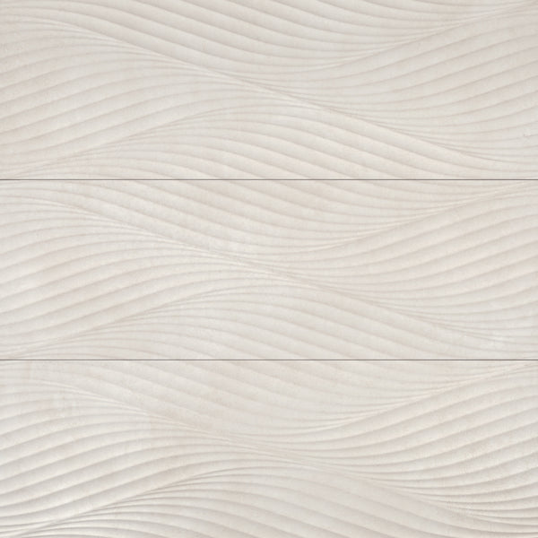 Bedrosians Donna 13" x 40" Matte Wave Deco Ceramic Tile in Beige | Item Code 100008088