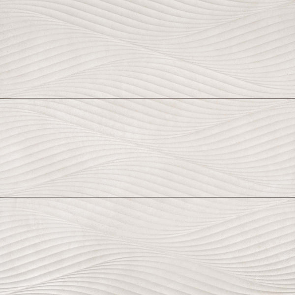 Bedrosians Donna 13" x 40" Matte Wave Deco Ceramic Tile in Sand | Item Code 100008090