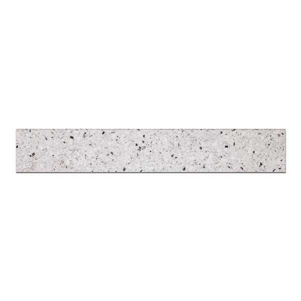 Bedrosians Mystere 4" x 24" Structured Bullnose Porcelain Tile in White | Item Code 100009649