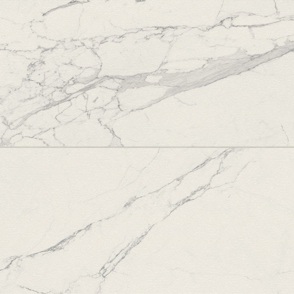 Bedrosians Opus 24" x 48" Chiseled Matte Porcelain Deco Wall Tile in Statuario | Item Code 100010010