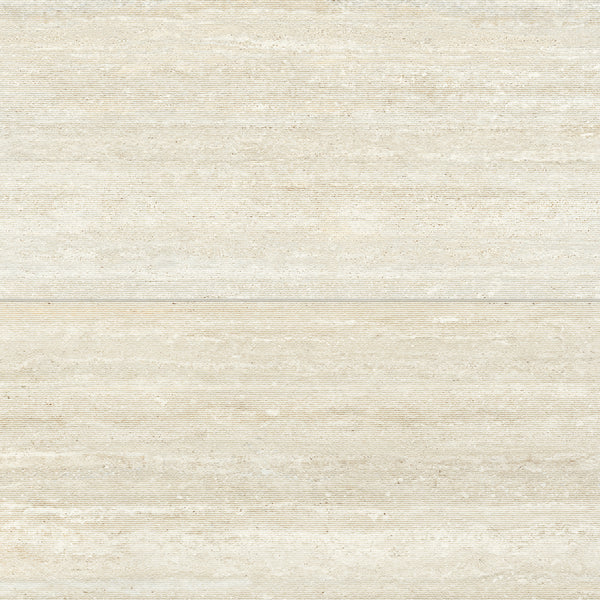 Bedrosians Opus 24" x 48" Chiseled Matte Porcelain Deco Wall Tile in Travertine | Item Code 100010011