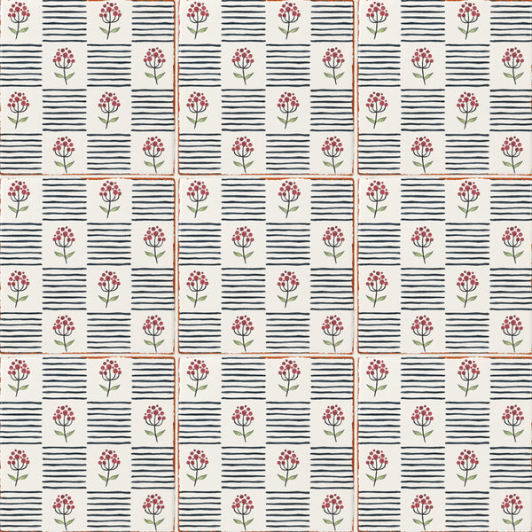 Bedrosians Palmetto Bloom 6x6 Ceramic Terracotta Field Tile Glazed | Item Code 100010052