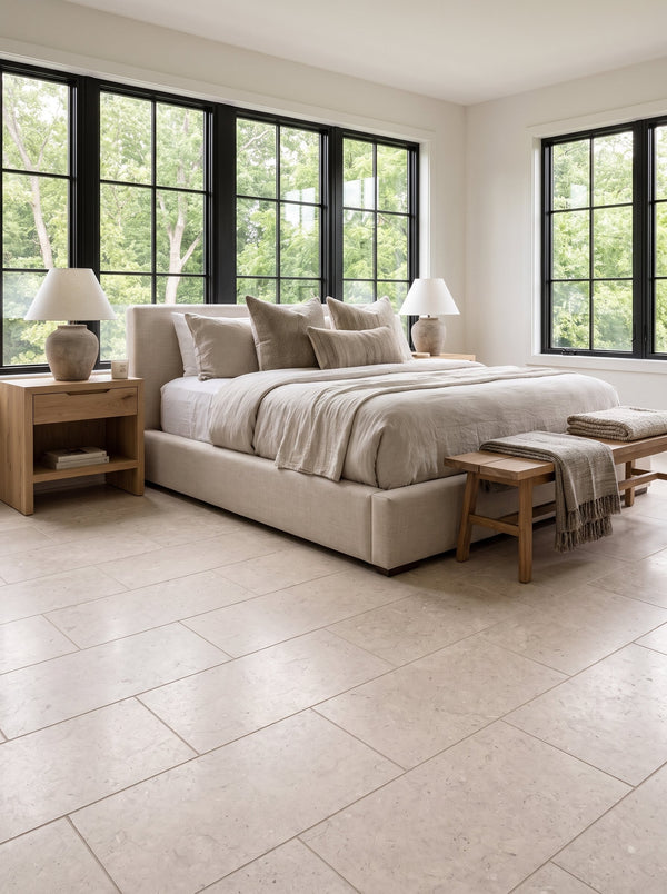 Bedrosians Poetry Stone Beige 12x24 Porcelain Field Tile Matte | Item Code 100010769